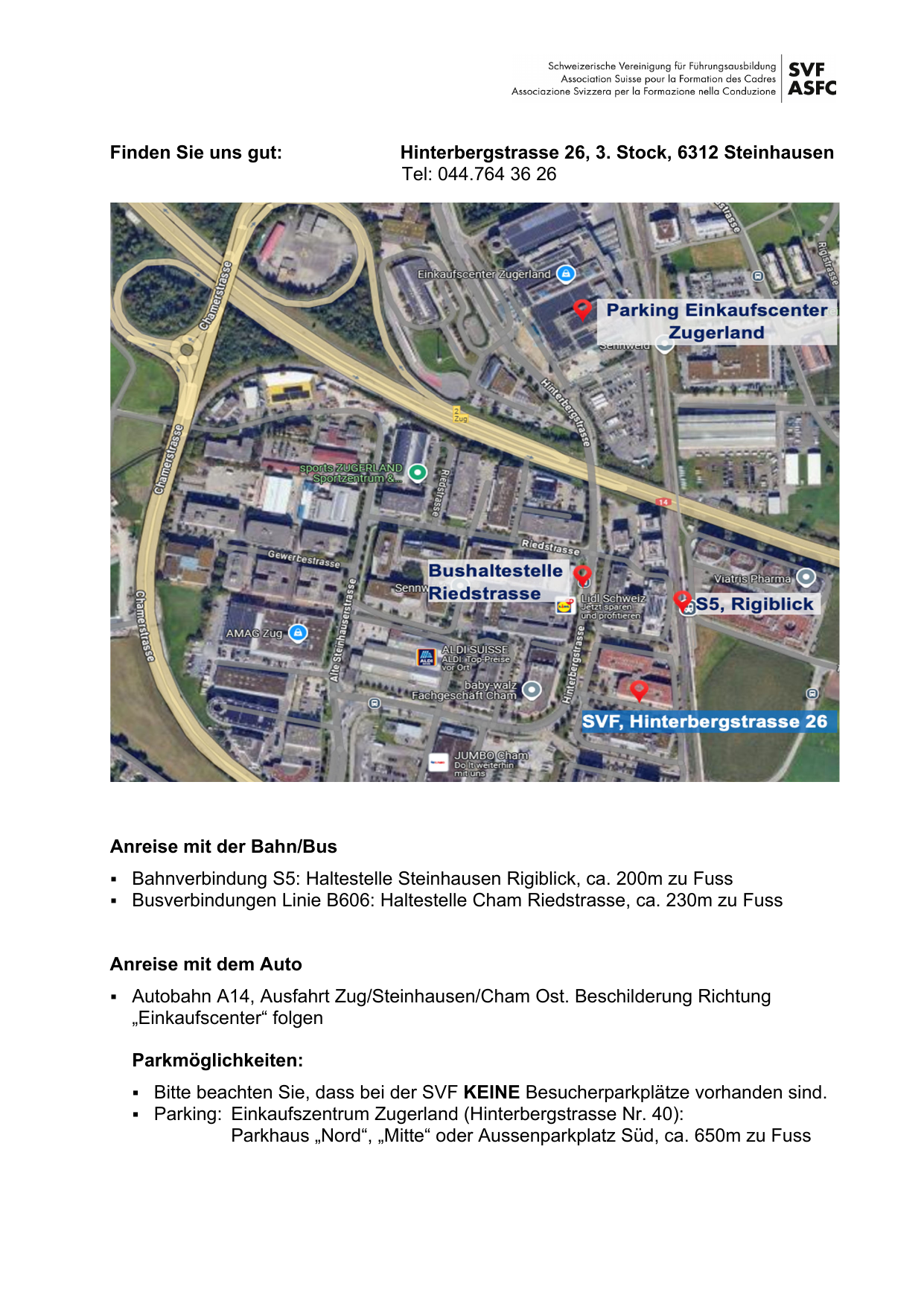 Vorschau Situationsplan SVF Steinhausen